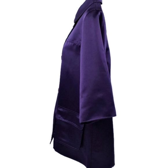 Simply Vera Vera Wang Purple Half Sleeve Button Front Dressy Jacket Womens Small - Picture 2 of 12